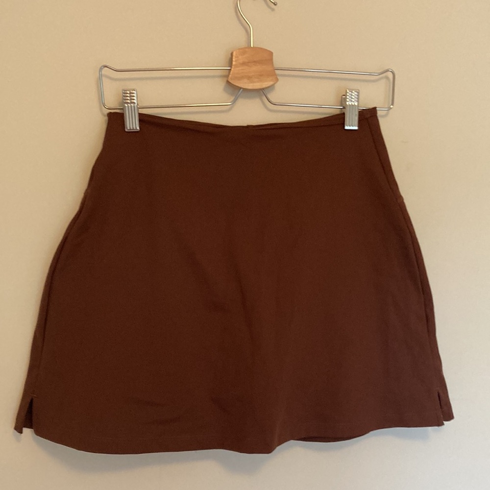 Never Worn Girlfriend collective skort skirt brown earth color